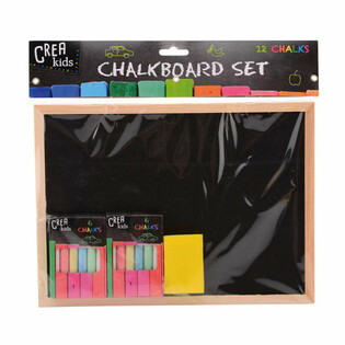Комплект черна дъска CREA KIDS 29x21CM с креда и гъба (12 бр.)