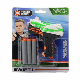 Играчка пистолет Tack Pro Swift I с 6 меки стрели - 11 см