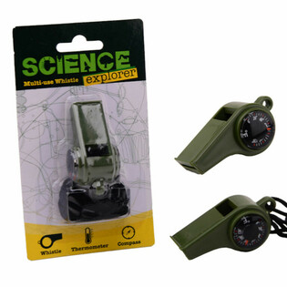Science Explorer Свирка за Оцеляване с Компас и Термометър (24 бр.)