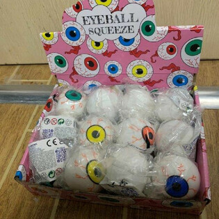 Антистрес стискащи топки Око Squeeze Eyeball в дисплей (12 броя)