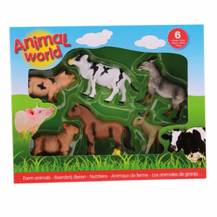 ANIMAL WORLD - КОМПЛЕКТ ИГРАЧКИ С 6 ФИГУРКИ НА ЖИВОТНИ ОТ ФЕРМАТА (1 бр.)