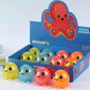 Стискащо се октоподче Squeeze Octopus Дисплей (12 броя)
