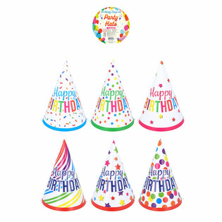 Парти шапки Микс 'Happy Birthday' (120 бр.)