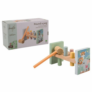 JOUECO - Дървена играчка за удряне с чукче Диви животни - 12м+ (1 бр.)