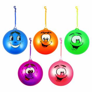 Бънджи топка с усмихнато лице Smiley и ластик &Oslash; 23 cm (24 бр.)