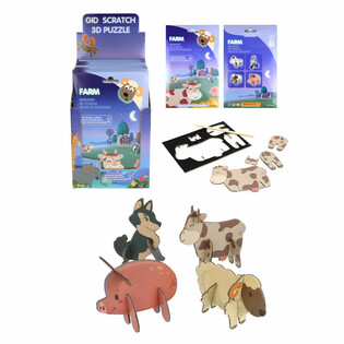 SCRATCH 3D ПЪЗЕЛ - ЖИВОТНИ ОТ ФЕРМАТА ДИСПЛЕЙ (18 броя)
