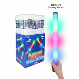 LED светещи палки от пяна - многоцветни парти палки в дисплей (24 бр.)