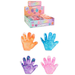 Стрес ръка Squeeze Hand - Микс цветове - в дисплей (12 бр.)