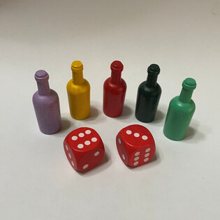 Комплект Направи си сам настолна игра - 5 пионки + 2 зарчета (100 бр.)