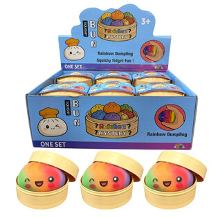 RAGE - RAINBOW Squishy Bun Dumplings ГОЛЕМИ (8.5 x 8.5 x 4.8 Cm) - Вирална Играчка 2026 (12 бр.)