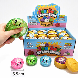 RAGE - Скуиши GLITTER Кнедли (Dumplings) МАЛКИ (5.5 x 5.5 x 3 см) - Viral 2026 Fidget Toy (24 бр.)