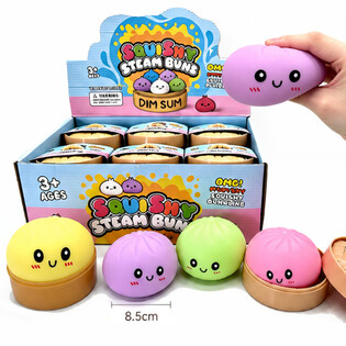 RAGE - Squishy Bun Dumplings ГОЛЯМ (Размери 8.5 x 8.5 x 4.8 См) - Вирусна Fidget Играчка 2026 (12 бр.)