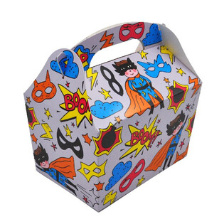 КУТИЯ ЗА ДЕТСКО МЕНЮ СУПЕРХЕРОЙ: 18.5x12x19 CM - FOODBOX - KIDSBOX (24 бр.)
