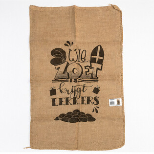 ГОЛЯМ ЮТЕН ЧУВАЛ SINTERKLAAS - С НАДПИС: WIE ZOET IS KRIJGT LEKKERS - Ок. 60 x 100 см (1 бр.)