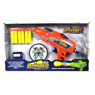 ПИСТОЛЕТ AIR BLASTER СЪС СТРЕЛИ И МИШЕНА (2 бр.)